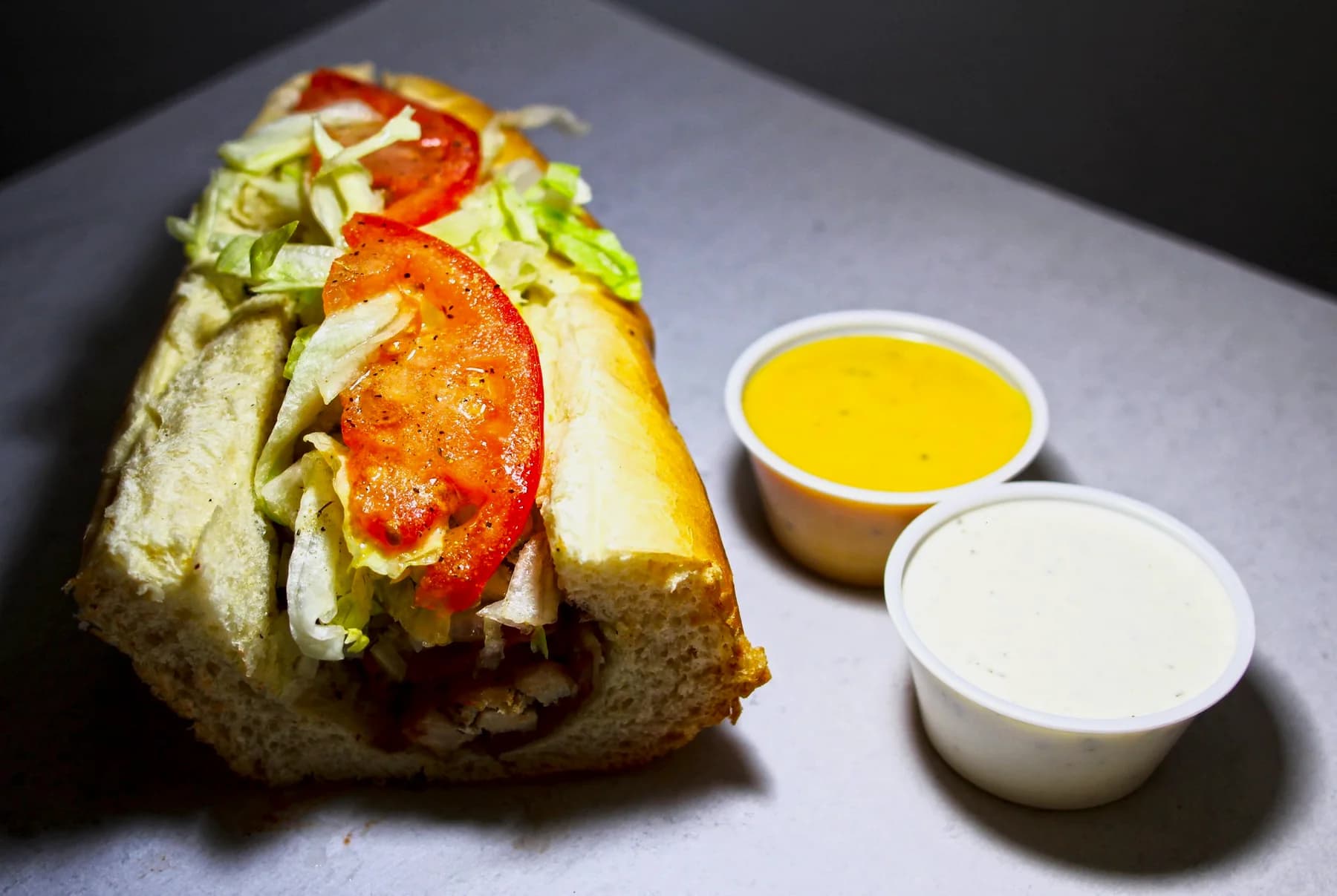 Sub with honey mustard and ranch