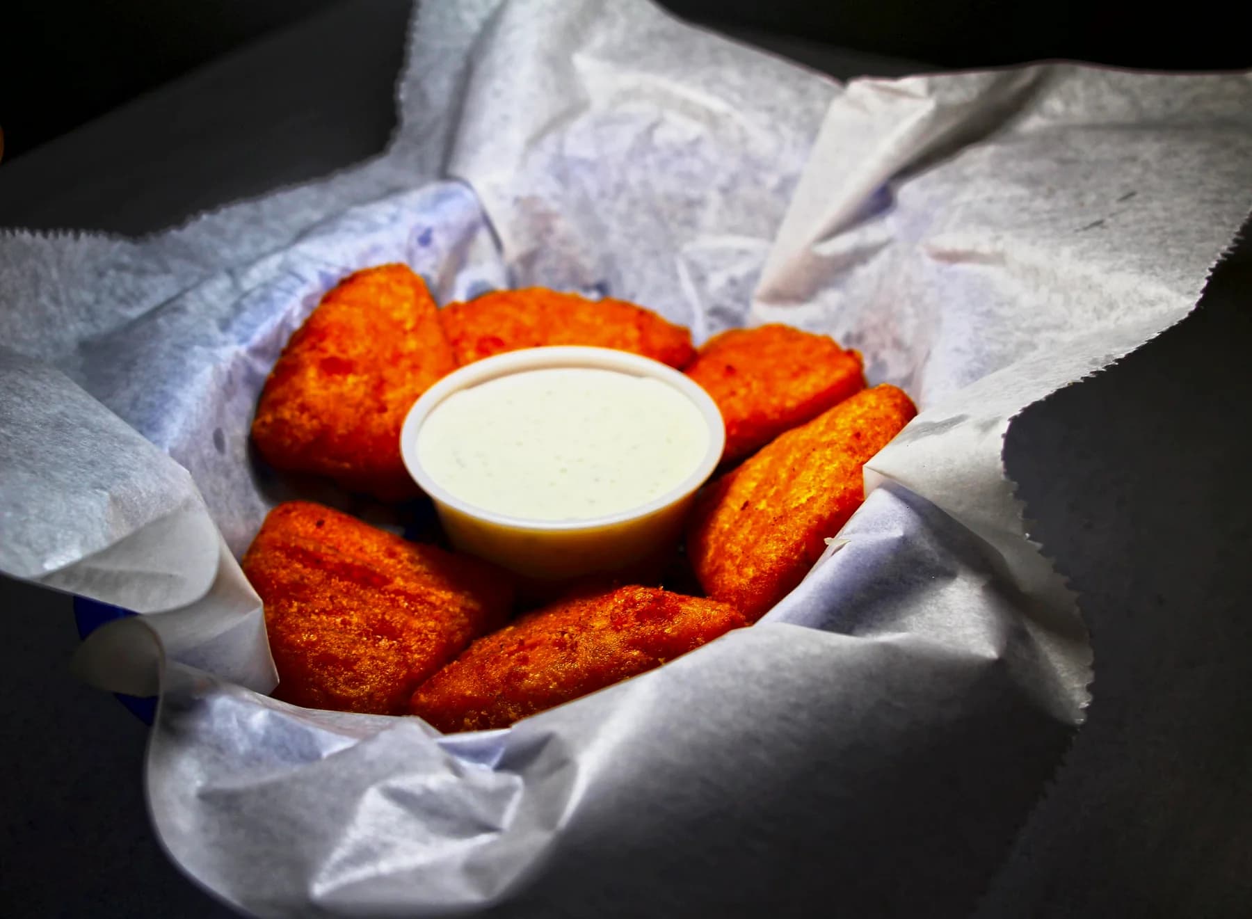 Chicken fritters and ranch