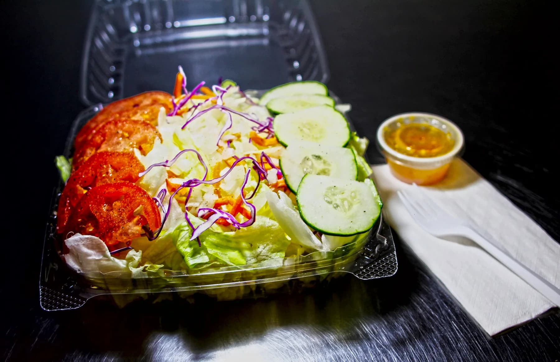 Salad, dressing on the side