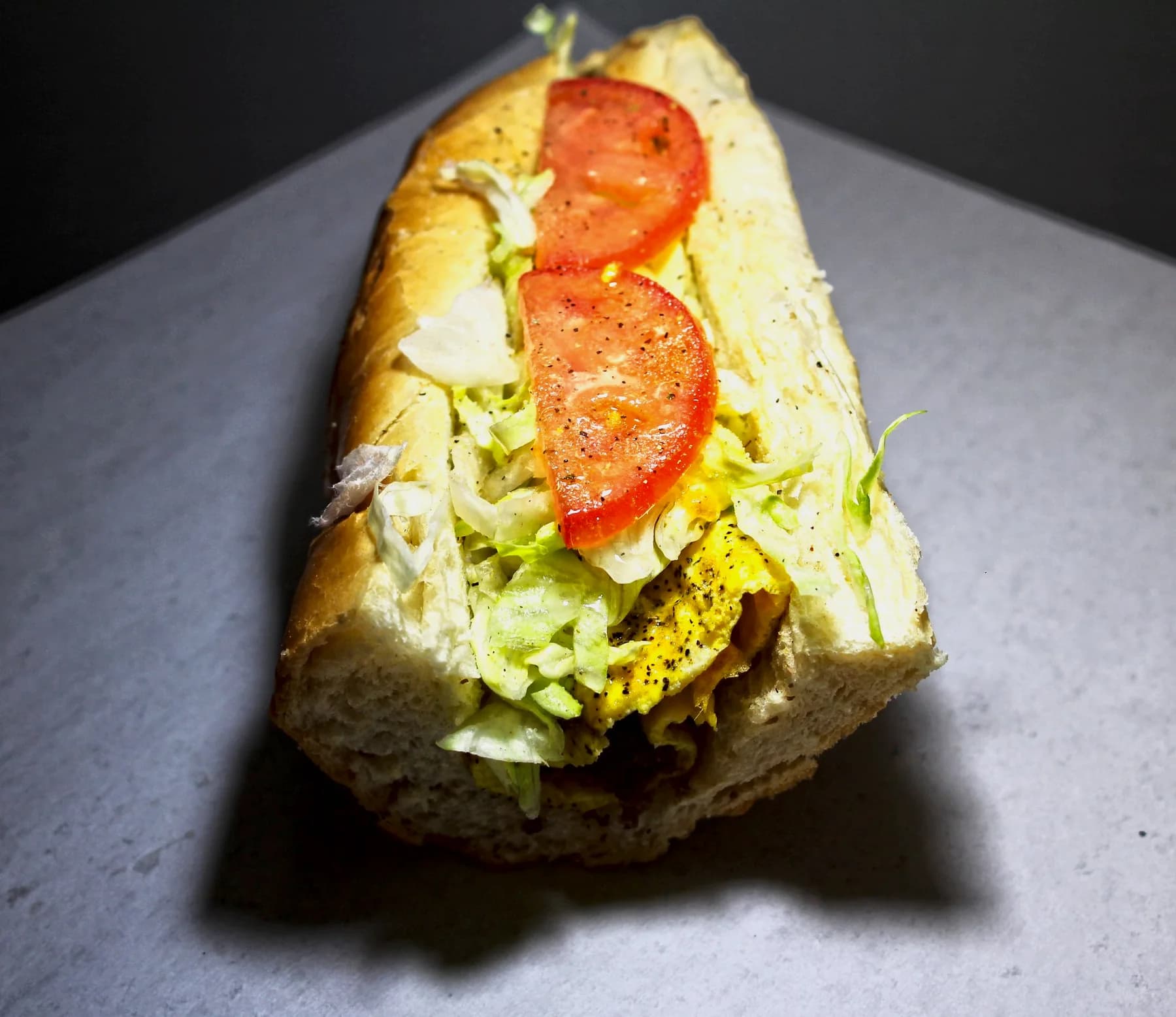 Cold sub, lettuce and tomato